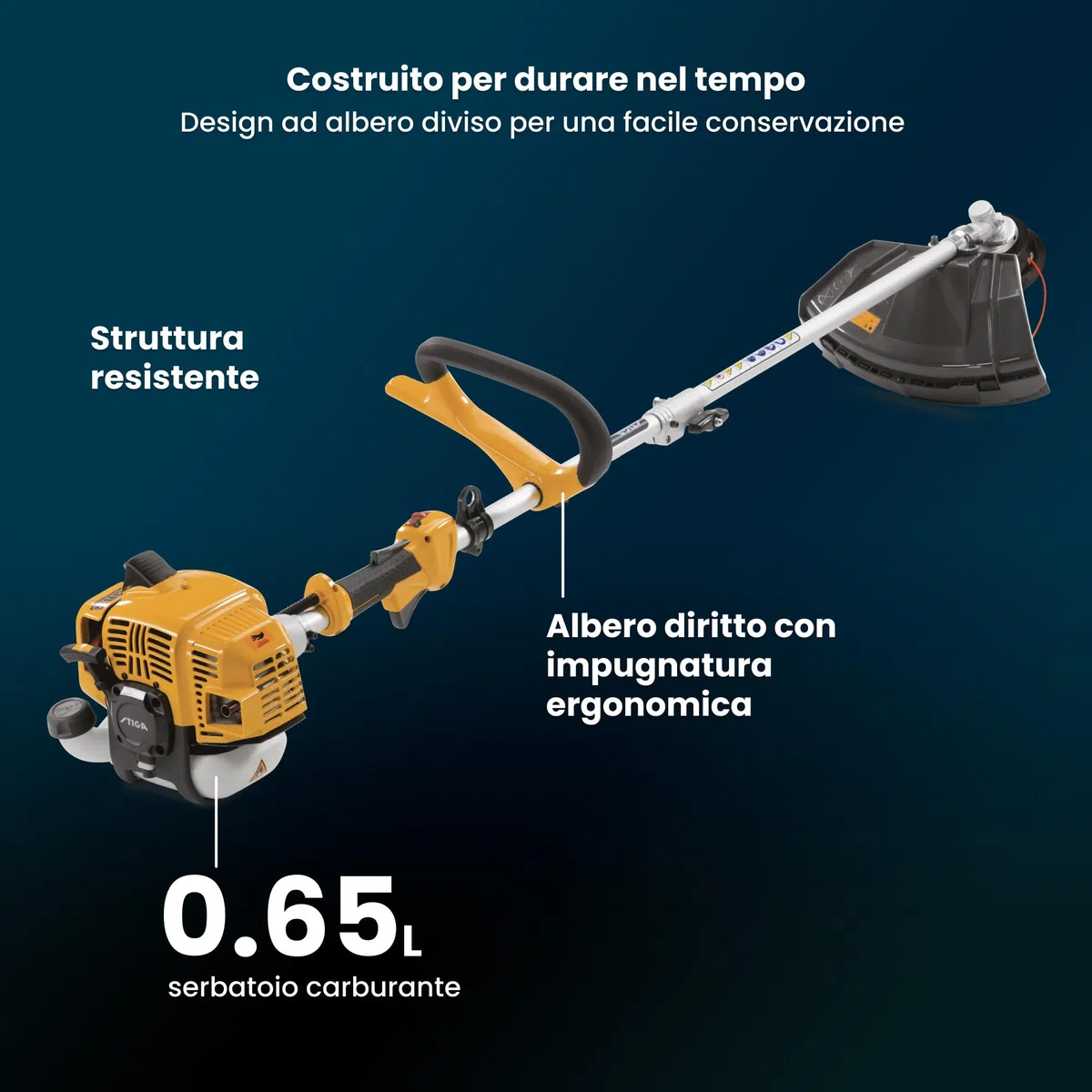 STIGA BC 330 A Decespugliatore A Scoppio, 25,4 cc, 43 cm – Testina Tap&Go e Lama 3T – Rifinitura Prato e Taglio Sterpaglie