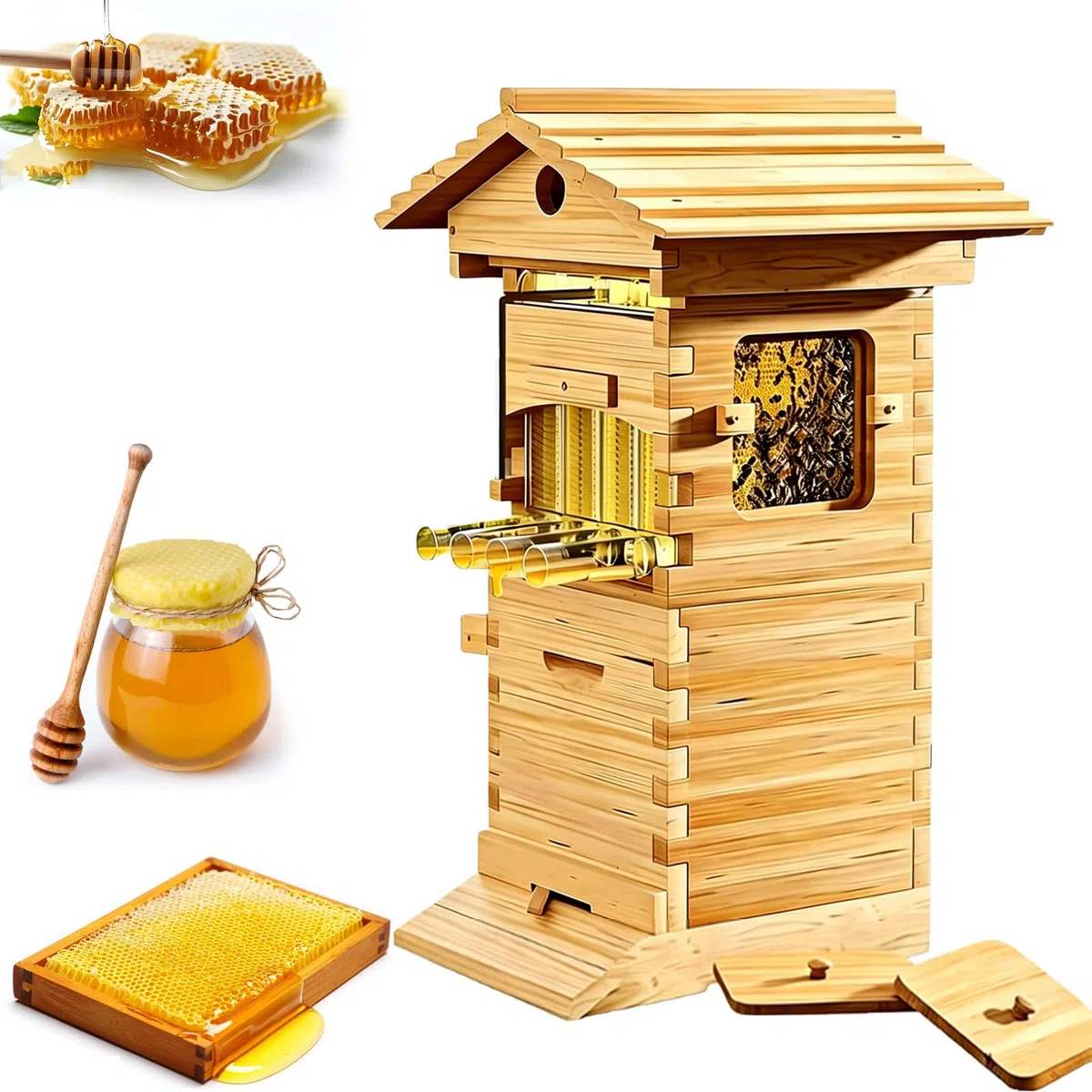 Arnia Flow Hive, Arnia Completa per Apicoltura, Materiali per Uso Alimentare, sistemas Raccolta Miele Semplice e Pulita, Versione migliorata, per Famiglie e Adulti