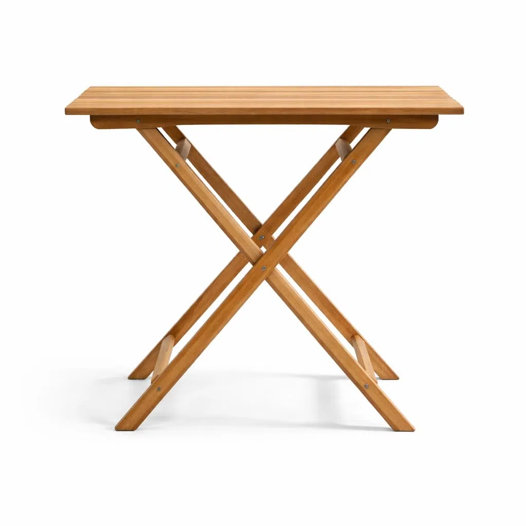 Tavolo Pieghevole Burraco 80×80 cm in Teak | Tavolo Salvaspazio da Giardino per 4 persone | Certificato FSC