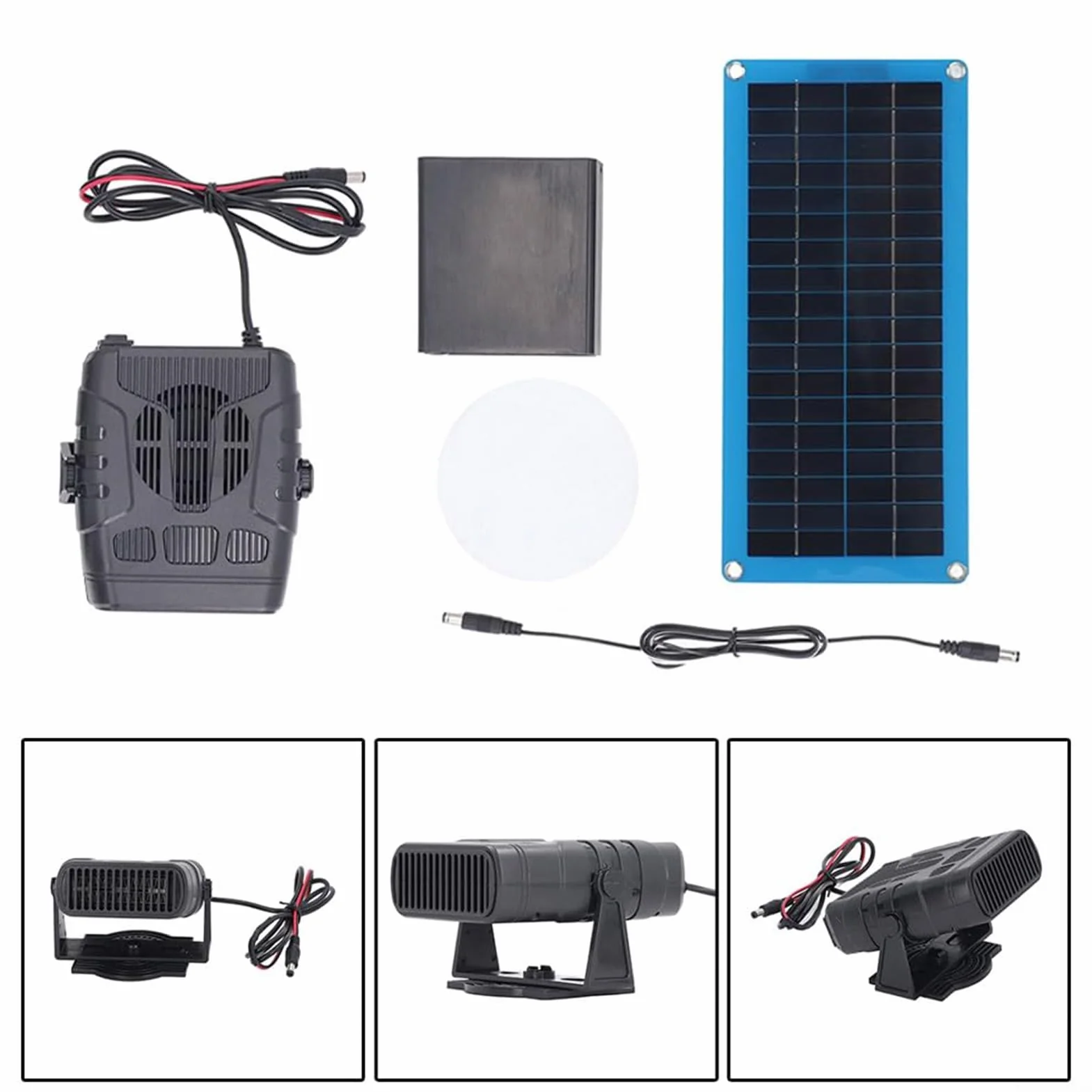 Riscaldatore a pannello solare singolo da 30 W, per serra, capannone, casa degli animali domestici, riscaldatore portatile con vano batteria e uscita USB, ideale per campeggio, camper, asciugatura e