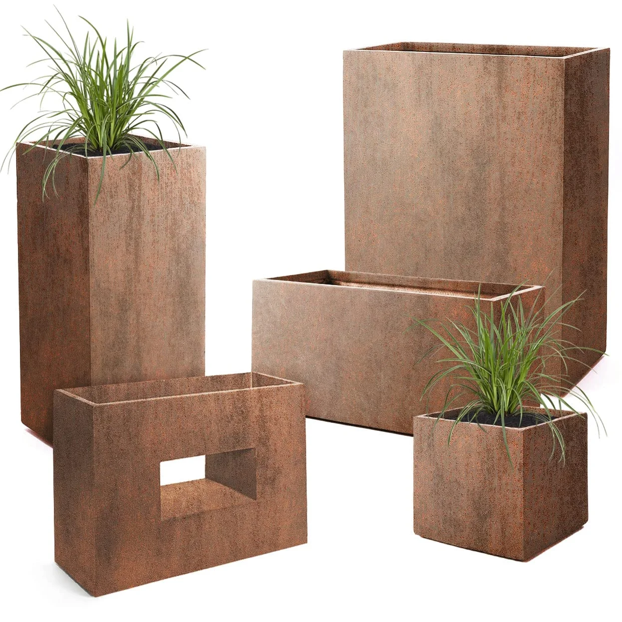 Pflanzwerk® Fioriera Vaso per fiori Portavaso TOWER Ruggine Marrone 70x33x33cm *Resistente al gelo* *Protezione UV* *Europea di qualità*