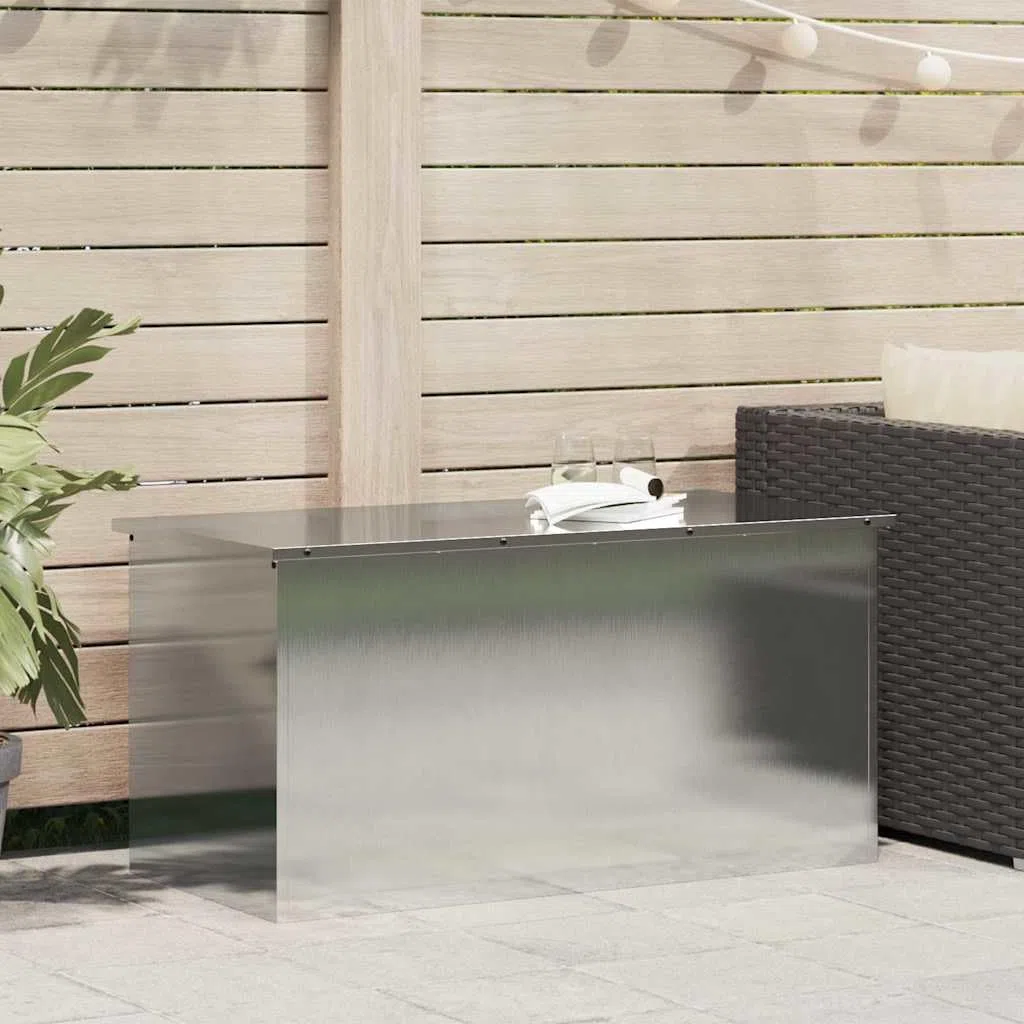 Scatola di Stoccaggio Esterno Argento 100 x 50,5 x 50 cm,Casa e Giardino,Immagazzinamento e organizzazione,Contenitori per Oggetti Domestici,18.5kg-874564