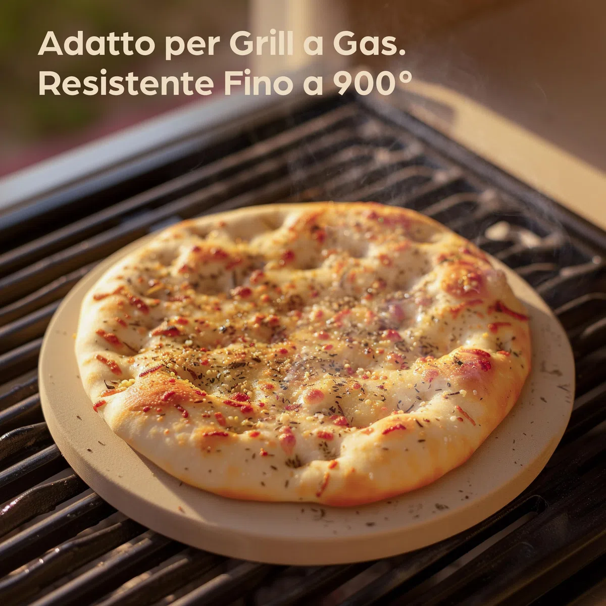 Praknu Pietra Refrattaria per Pizza da Forno Elettrico, Grill e Barbecue - Ø 30 cm con Pala per Pizza in Legno - Per Pizze Croccanti