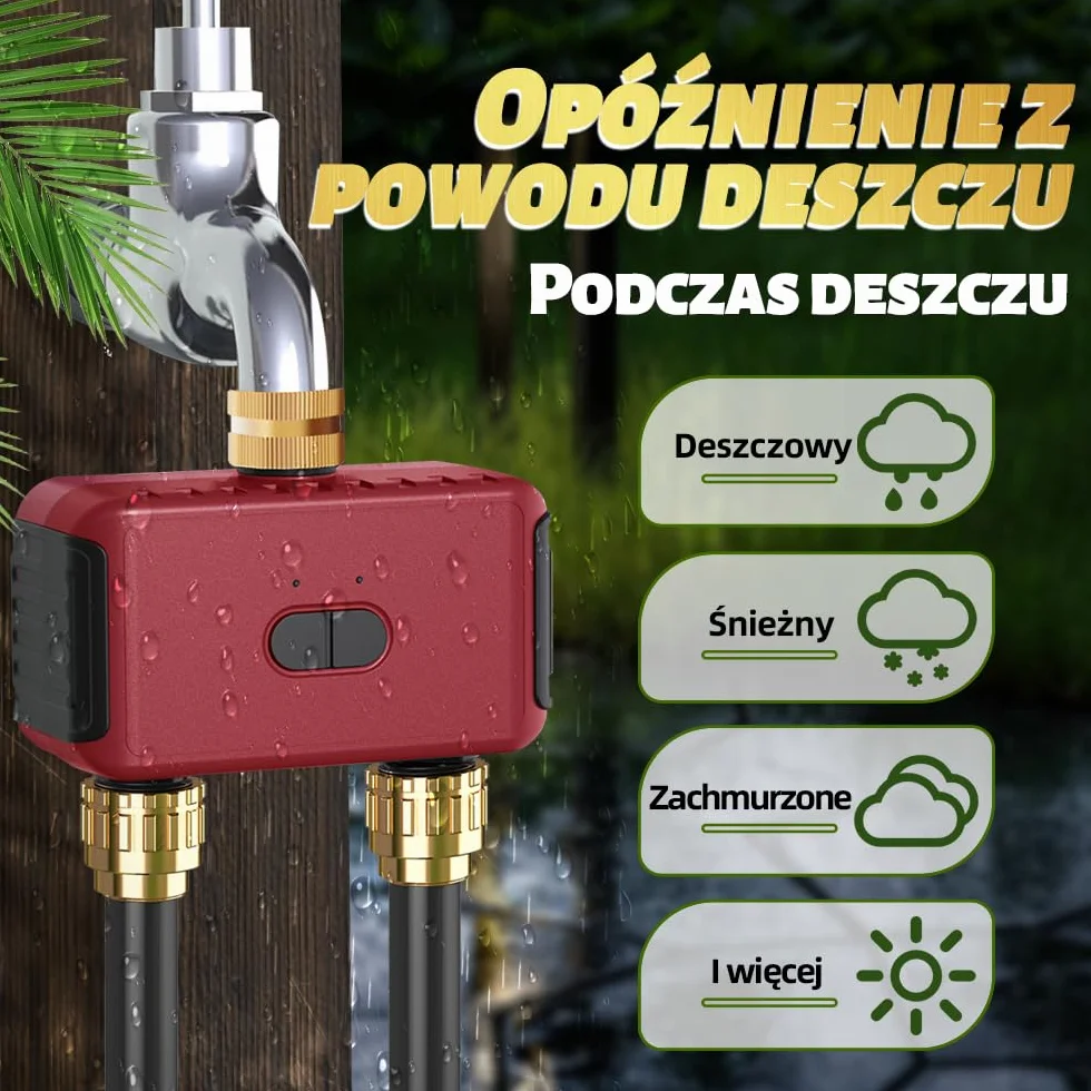 GIEX Timer di irrigazione WiFi a 2 zone, centralina intelligente per tubi da giardino, compatibile con le app TUYA e Smart Life