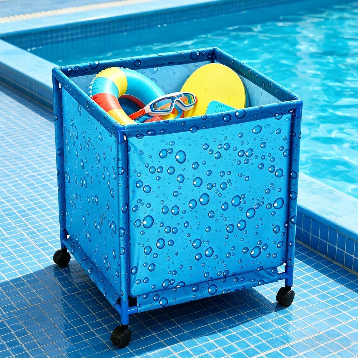 Porta Gonfiabili Piscina Carrello Organizer Salvagenti | Organizer Pieghevole Per Giocattoli Da Piscina Per Proprietari Genitori Affittuari Giardino Cortile Casa Garage Capannone