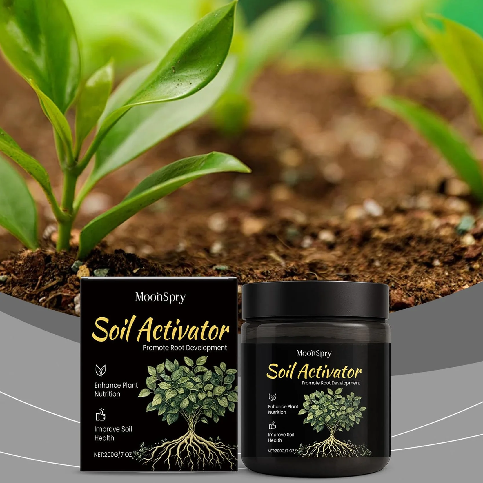 Soil Pro Activator, Water Soluble Formula for Vegetables, Flowers, Houseplants, Indoor and Outdoor Plant Care (1pcs)