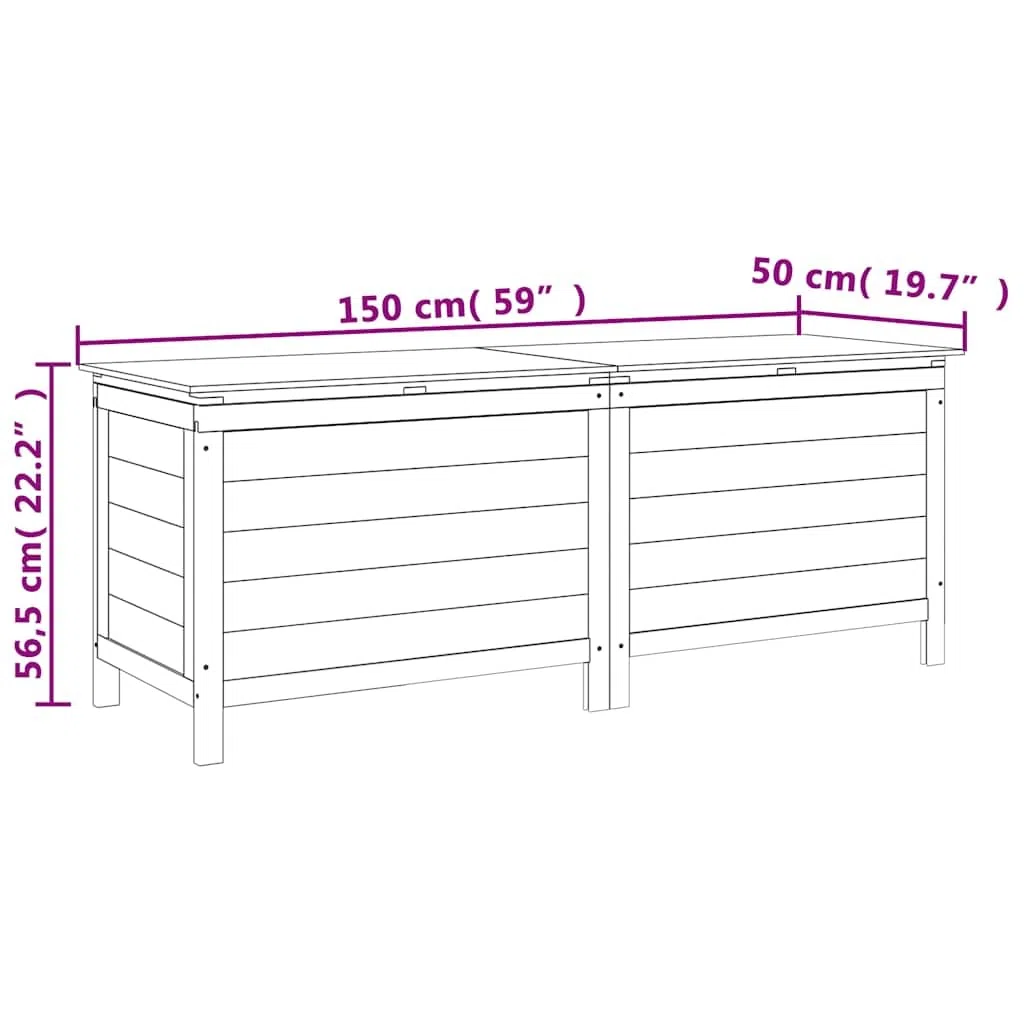 Scatola di immagazzinaggio da giardino Antracite in legno massello Albero di stoccaggio Box per cuscini per esterno interno, giardino, balcone o terrazza