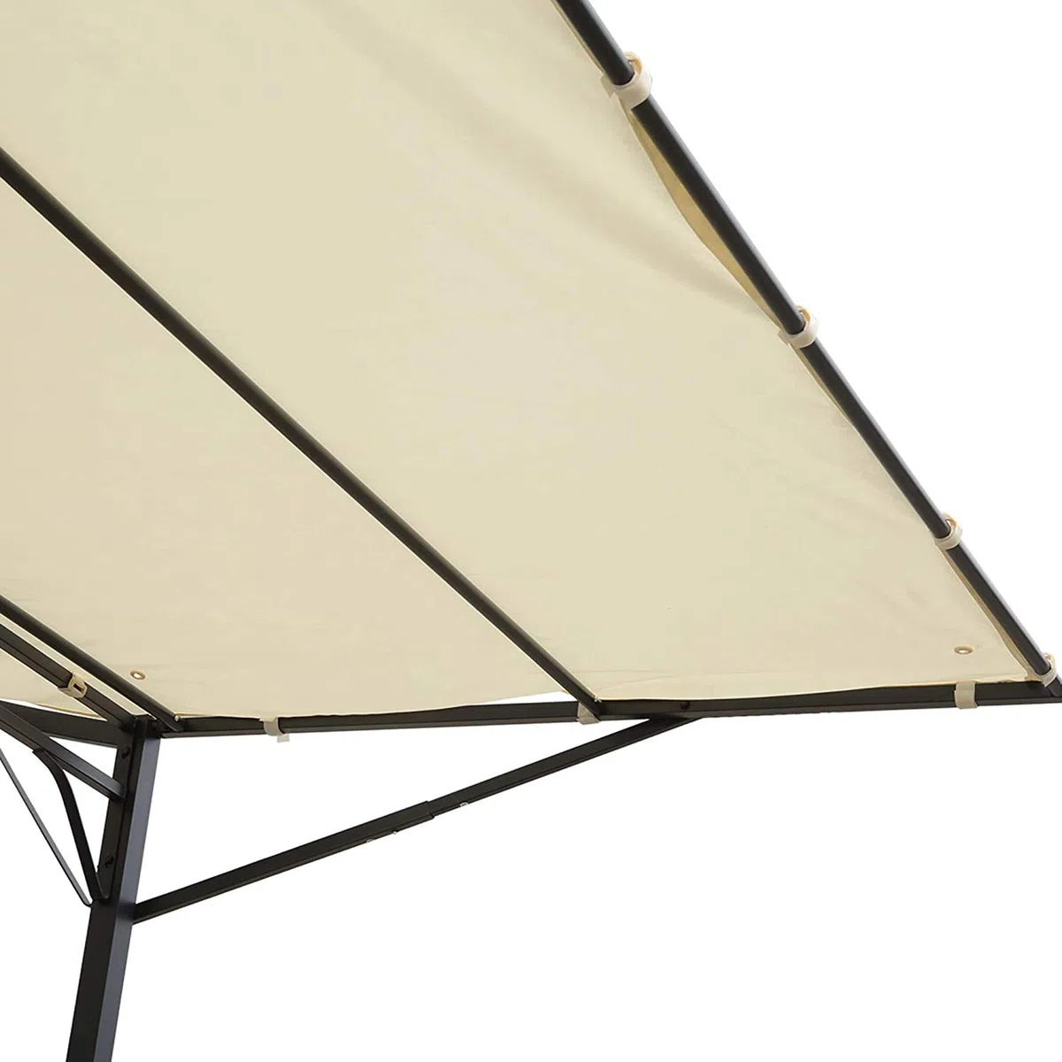 Outsunny Gazebo Pergola da Giardino con Copertura in Tessuto Anti UV e Acciaio, 3 x 2.5 m, Crema | Tessuto e Acciaio