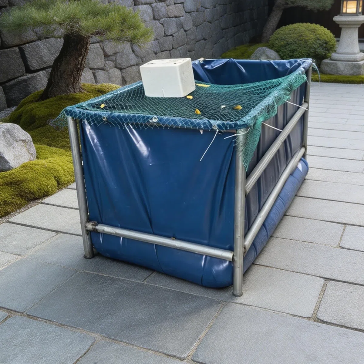 Vasca pieghevole impermeabile per l'allevamento di carpe koi Serbatoio di stoccaggio dell'acqua resistente valvola di scarico per giochi d'acqua da giardino/piante acquatiche/irrigazione(2x1x1.0m)