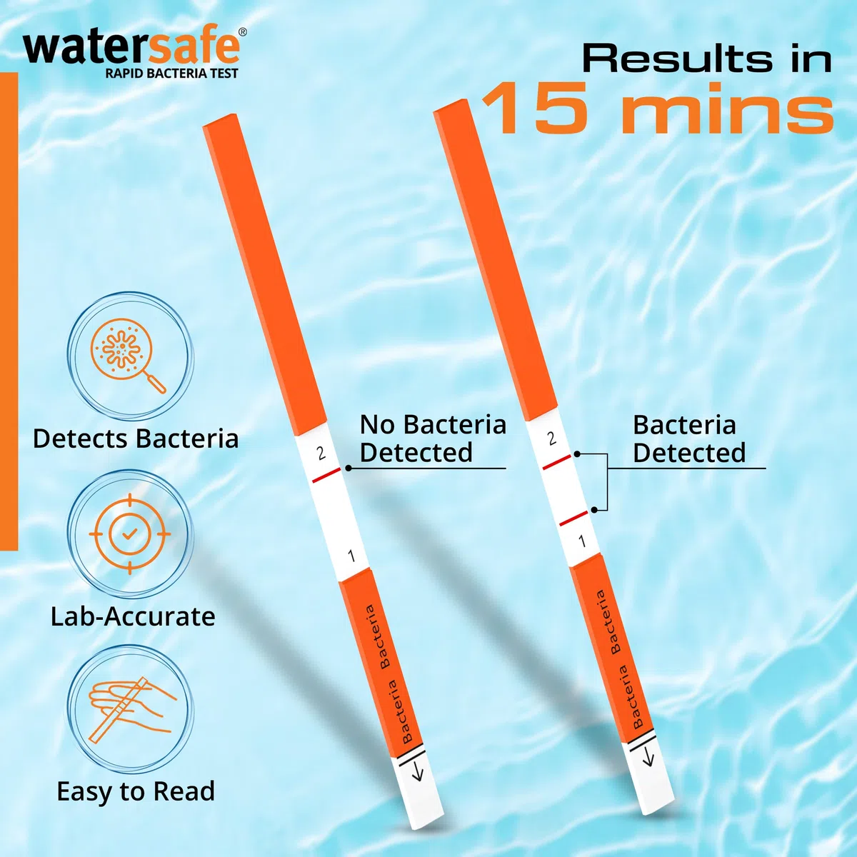 Strisce reattive per batteri per piscina e spa, confezione da 10