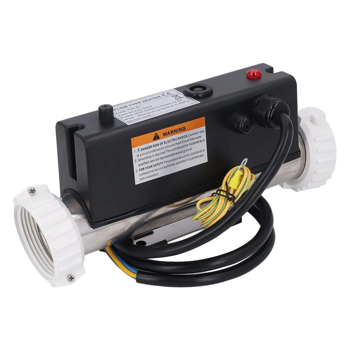 Tnfeeon Riscaldatore per Piscina Riscaldatore Elettrico per Vasca Idromassaggio Termostato per L'acqua con Controllo della Temperatura Riscaldamento Autonomo per Vasca Idromassaggio (3KW)
