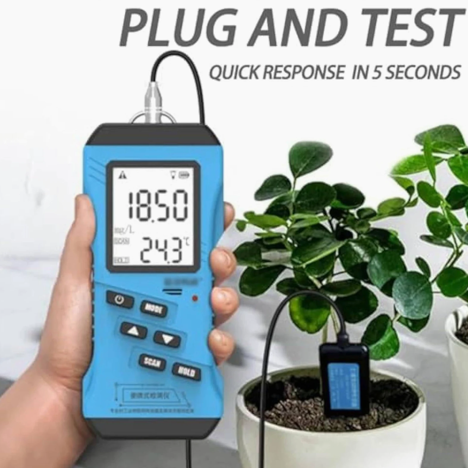 Tester del terreno multifunzionale 7 in 1, azoto, fosforo, potassio, tester NPK, pH, umidità, conduttività dei nutrienti, misuratore EC, test di fertilità del terreno