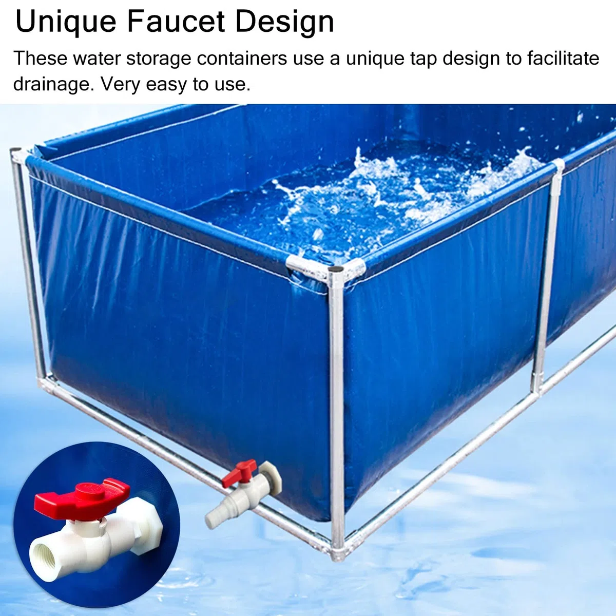Piscina rettangolare fuori terra per divertimento all'aperto, design resistente con telaio in acciaio per cortile, giardino, terrazza o patio
