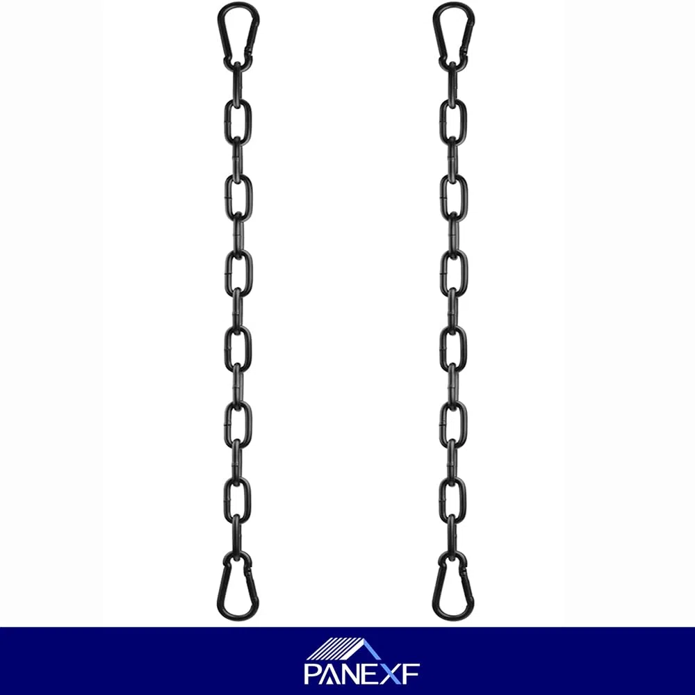 Forte catena di prolunga per poltrona sospesa, 2 pezzi, catena per poltrona sospesa, diametro 5 mm, 100 cm, catena in metallo, catena a dondolo con 4 moschettoni per amaca e sedia sospesa
