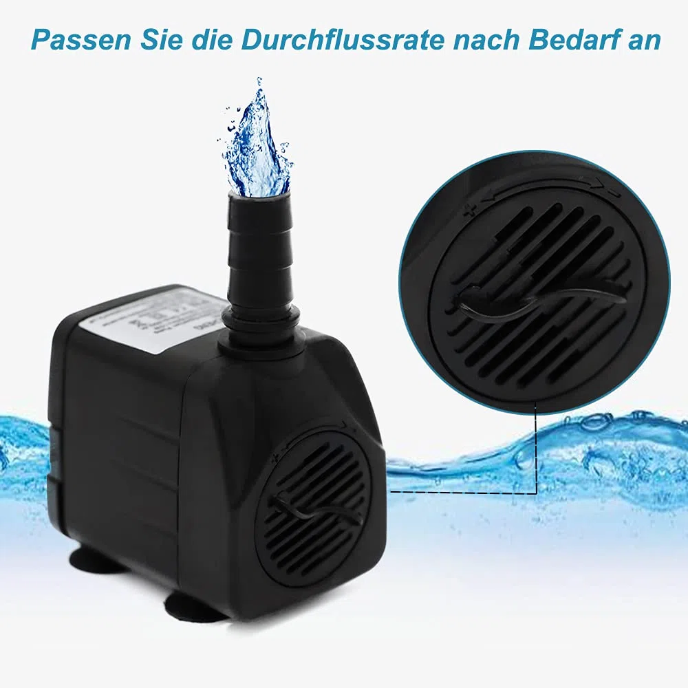 Pompa Acqua Sommergibile 600L/H 10W Pompa per Acquario AC220-240V Pompa per Stagno Pompa per Fontana per Acquario Coltura Idroponica Stagno