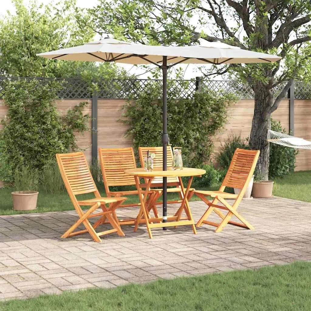 vidaXL Set da Pranzo per Giardino 5 pcs Marrone, Set da pranzo all'aperto, tavolo in acacia rustica, arredo giardino e terrazza, posti resistenti alle intemperie