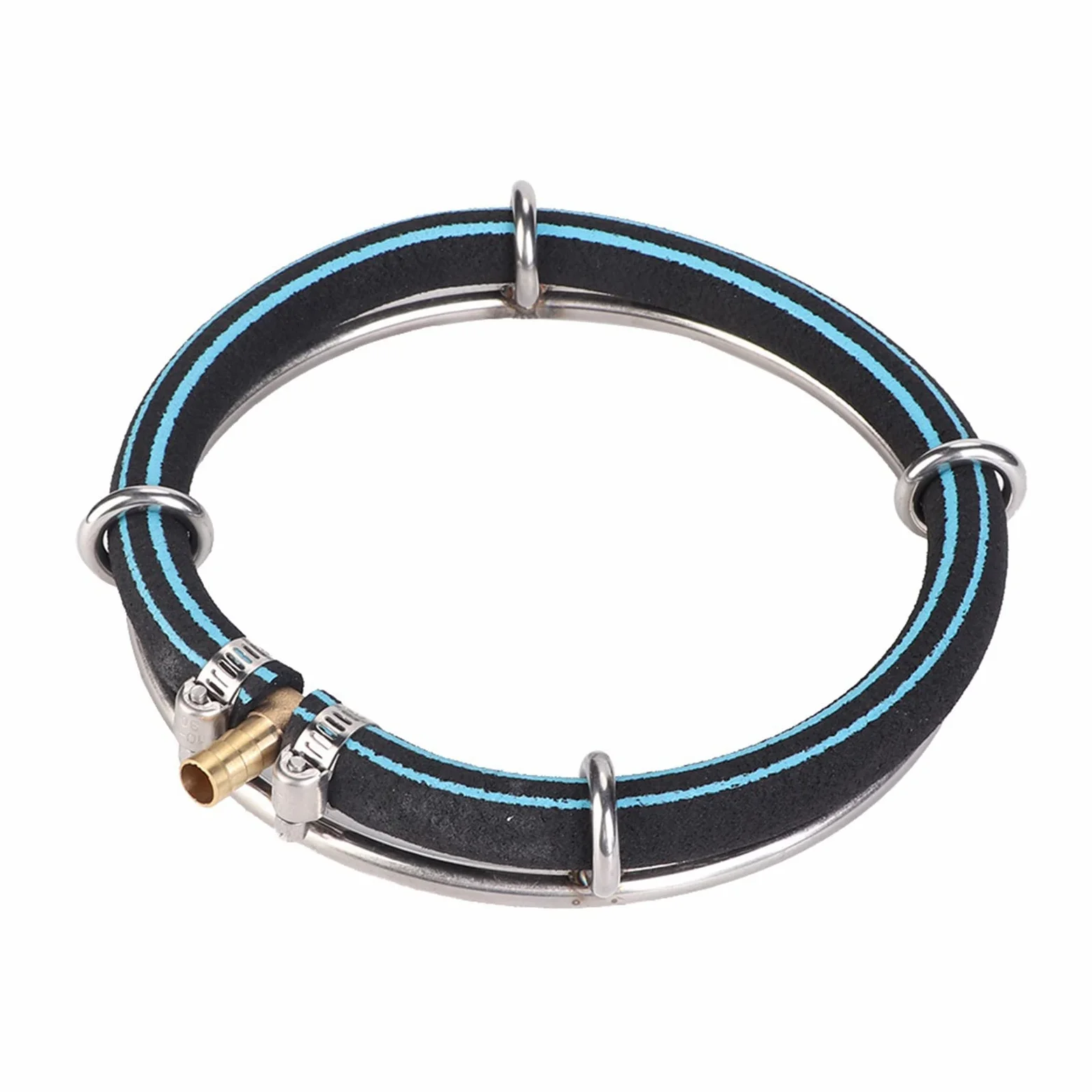 Diffusore d'aria per laghetto, aeratore idroponico ponderato in acciaio inox KoiPond a tre anelli, migliora la salute di pesci e piante (1 anello / Ø 15 cm)