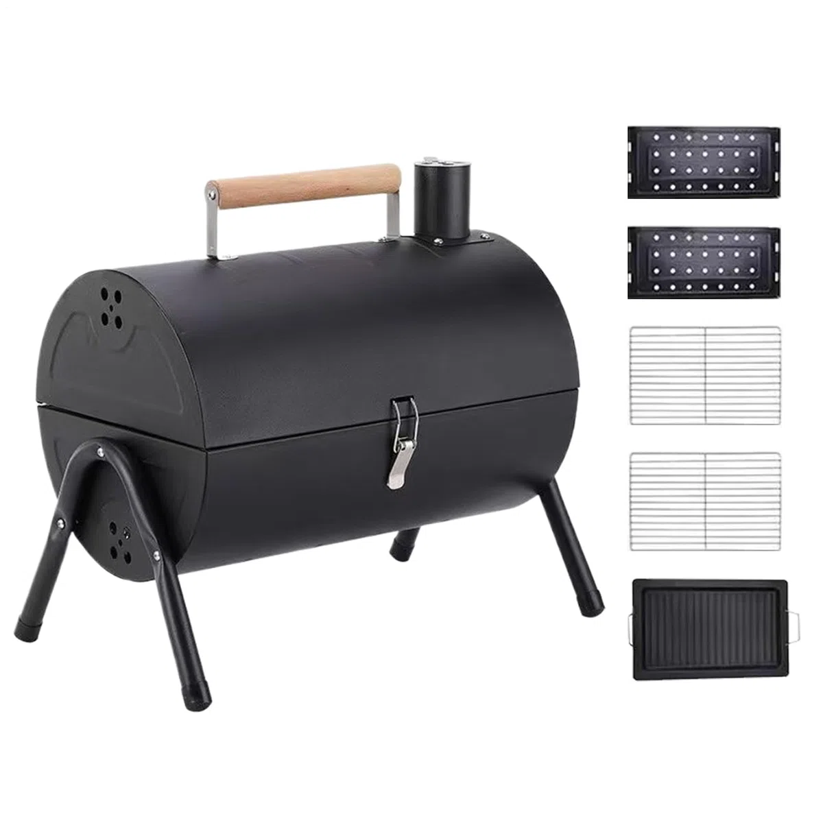 Barbecue a carbonella portatile regolabile – Tablet op Outdoor Barbecue Fumatore | Multifunzionale metallo barbecue | Barbecue a canna per porta cortile posteriore casa balcone campeggio terrazza
