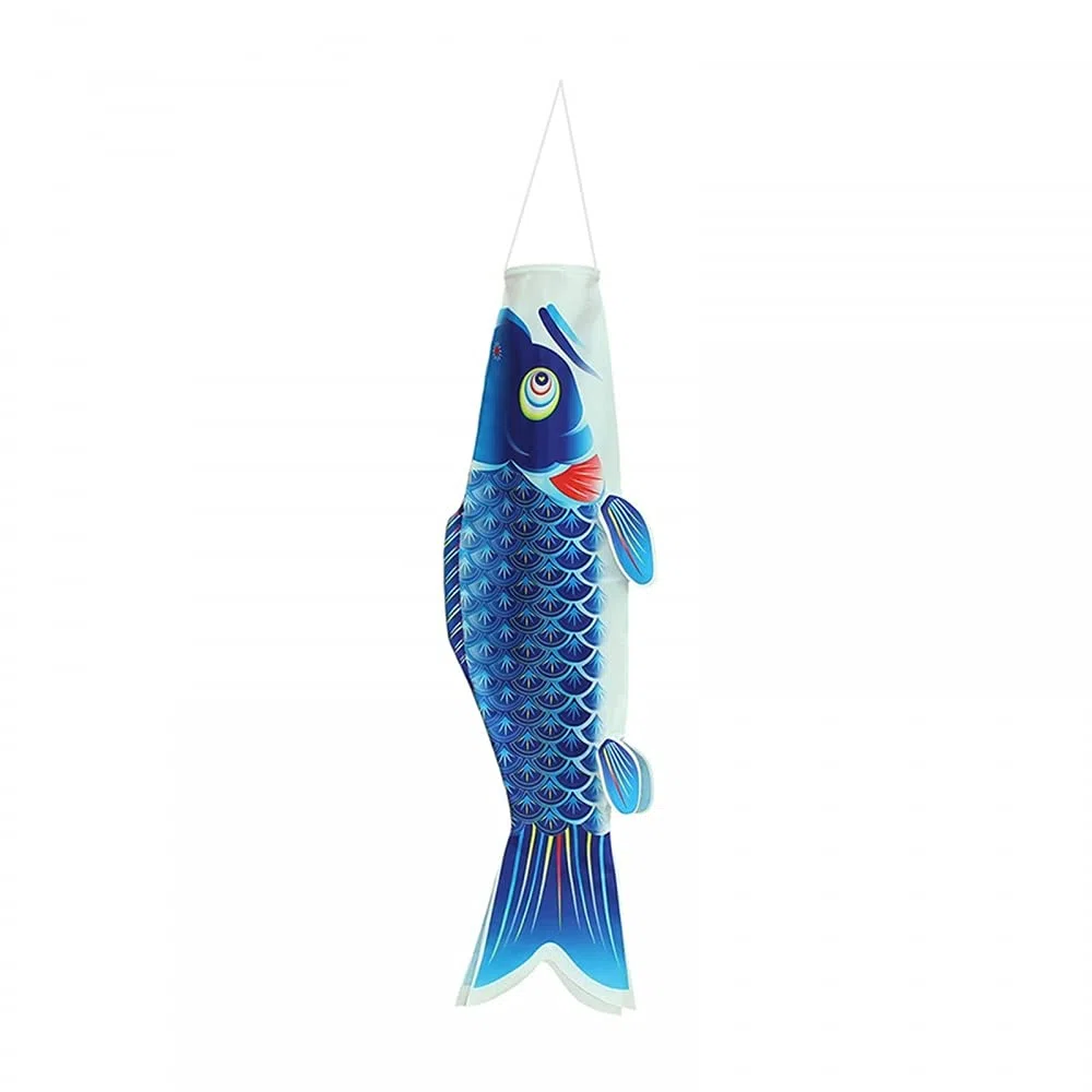 Bandiera della carpa, stile giapponese, sacco a vento a forma di pesce, 100 x 25 cm, decorazione da appendere per interni ed esterni