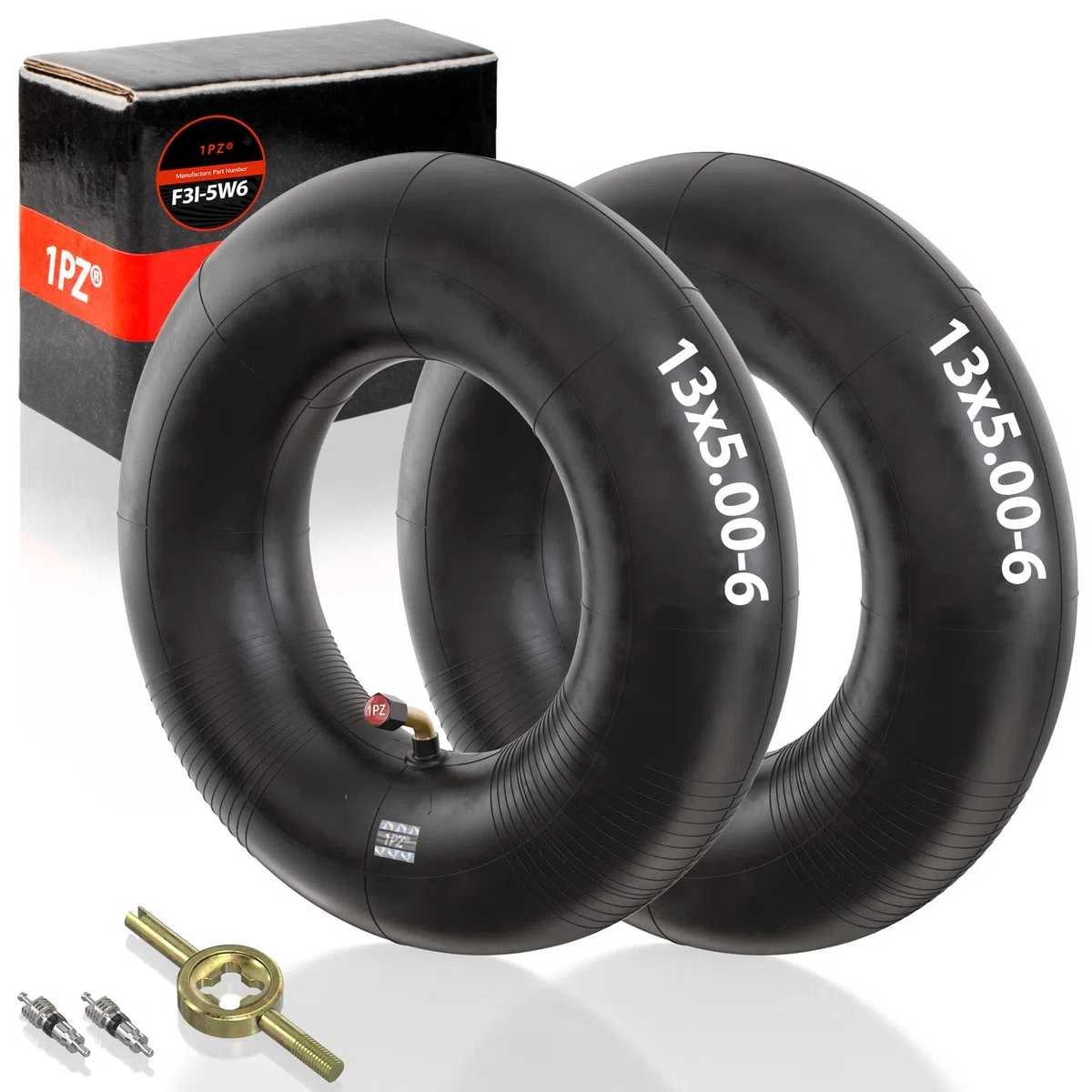 1PZ F3I-5W6 2x 13x5.00-6 pollici camere d'aria con valvola curva TR87, tubo rinforzato per ruote trattore tosaerba carriole Go Karts Dirt mini Quad tosaerba rimorchi