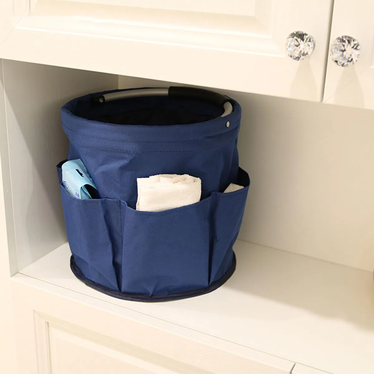Organizer per attrezzi con manico, borsa per la pulizia, organizer multifunzionale per la pulizia, per giardino, pesca, picnic, lavaggio (verde)