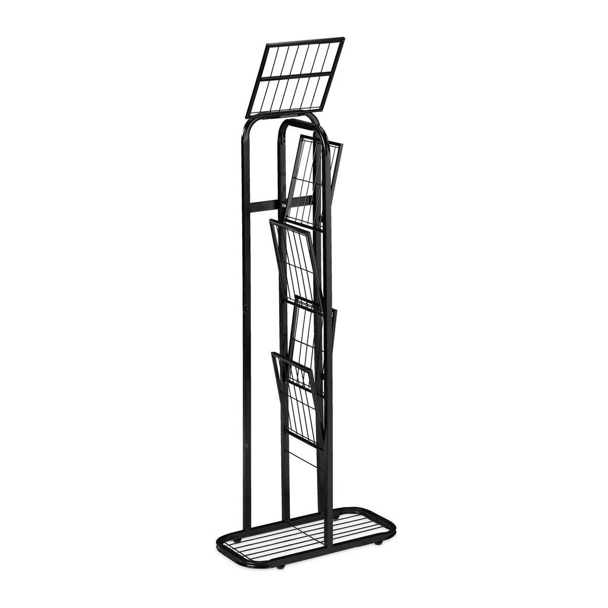 Relaxdays Scaffale Portafiori in Metallo, Fioriera da Esterno e Interno, 6 Mensole Porta Piante, 107 x 44 x 24 cm, Nero