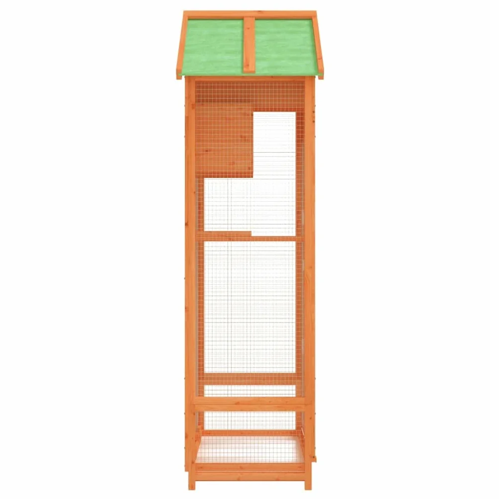 vidaXL Casetta per Uccelli Marrone 91,5x53x170 cm Legno Massello Pino