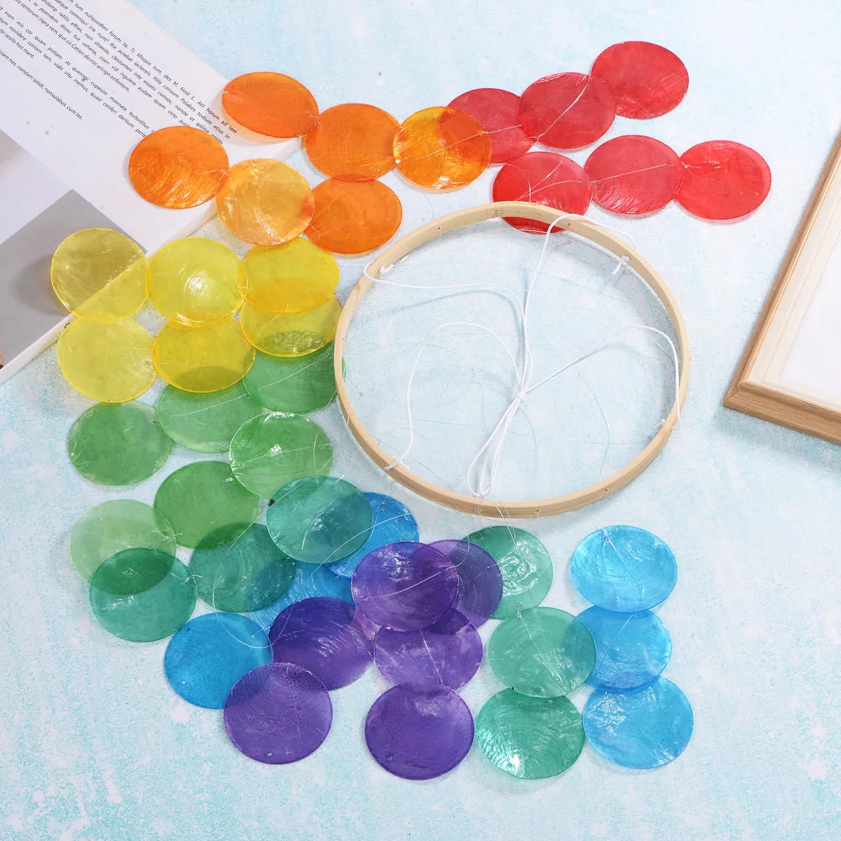 M METERXITY Campanello Vento Conchiglia Esterni, Campana Eolica con Conchiglie Mare e Vetro Mare per Esterni/Patio/Giardino, Campana Vento Artigianale [Multicolore]