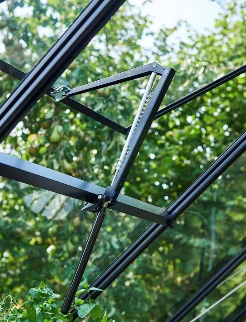 Nera Serra con Apertura Automatica Della Finestra. Accessori per Serre ad Energia Solare, Serre Universali in Legno o Alluminio. (Nero)