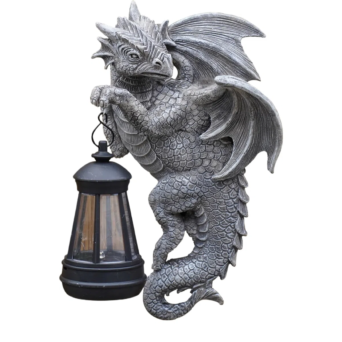 Figurina Del Drago Da Giardino - Statua Del Drago Solare | Scultura Di Draghi Unici Con Lanterna | Statue Esterne Resistenti Alle Intemperie Per Il Giardino Prato Da Patio Balcone | Regalo Di