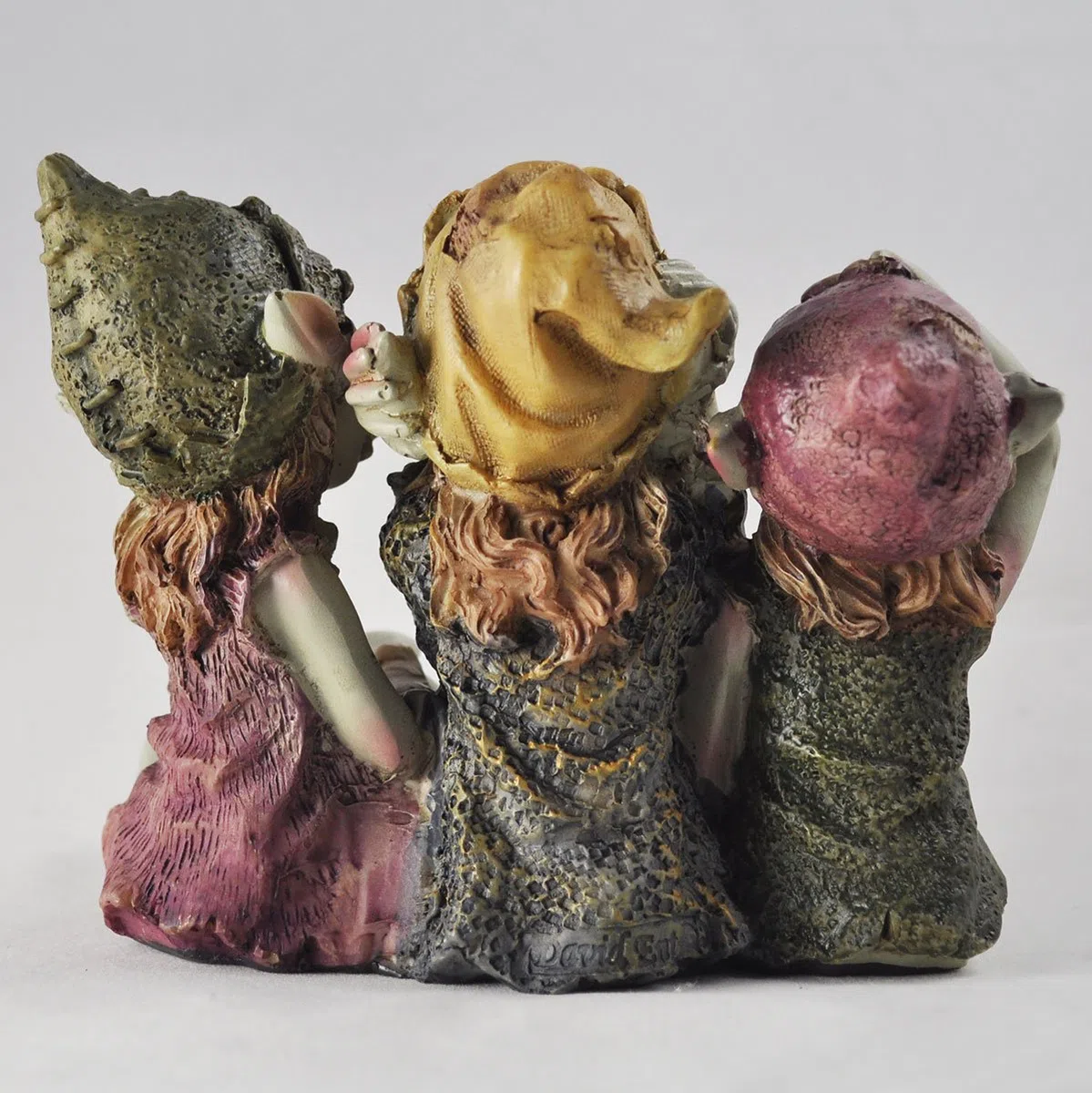 Pixie Hear, See, Speak No Evil - Green Garden Home Decor - Fun Quirky Gift Figurine - Anthony Fisher by Fiesta Studios