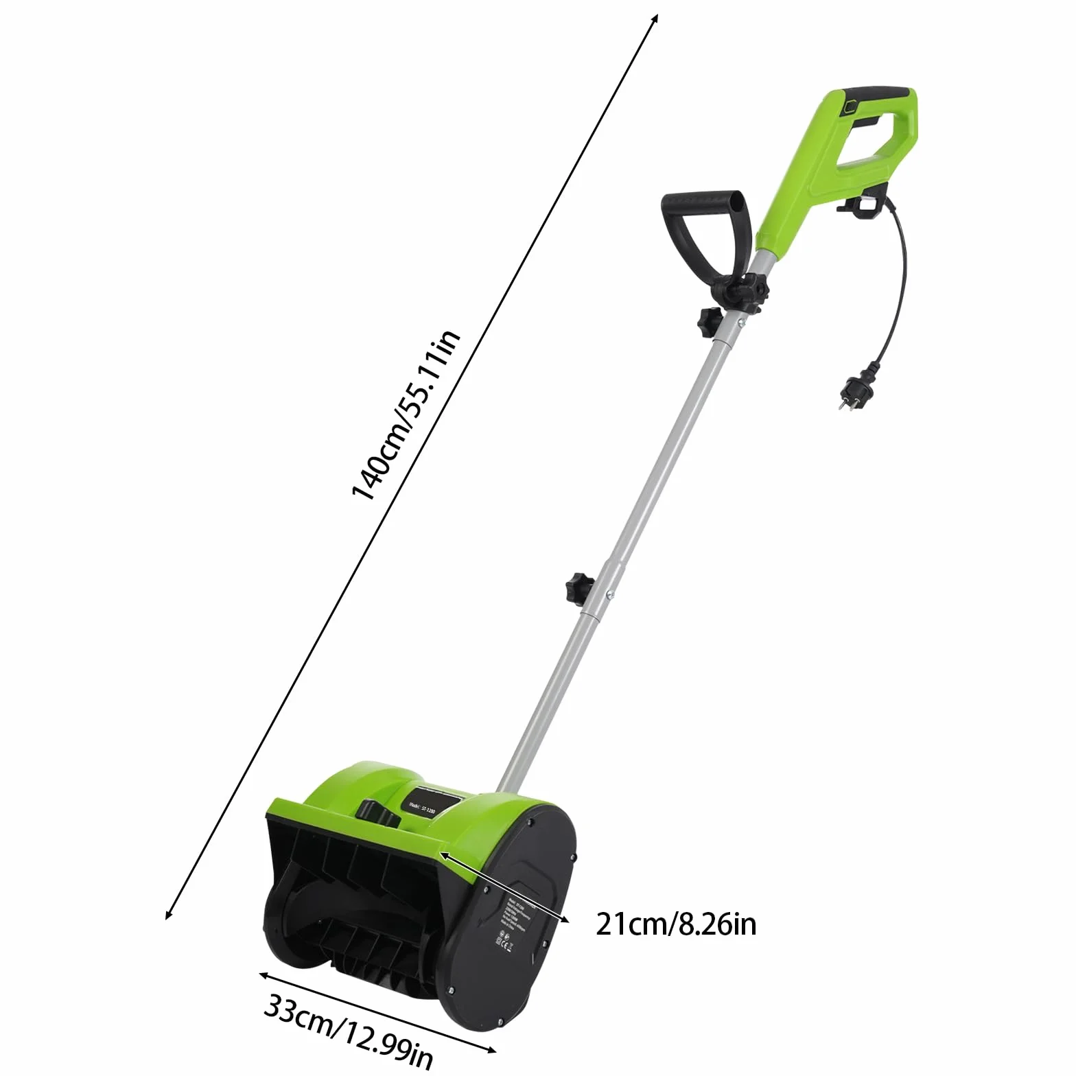 Spazzaneve elettrico da 3500 giri/min, larghezza di lavoro 30 cm, distanza di lancio 8 m, altezza 15 cm, spazzaneve cablata leggera e ad alte prestazioni per marciapiedi, cortile e vialetto