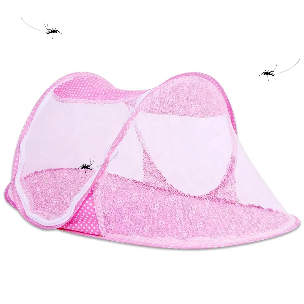 Zanzariera Pieghevole,Tenda Antizanzare Portatile, Zanzariera Viaggio, Durevole Zanzarieras con Cerniera, Facile Installazione, Leggero e Traspirante, Adatta alla Famiglia Viaggi All'Aperto Pink