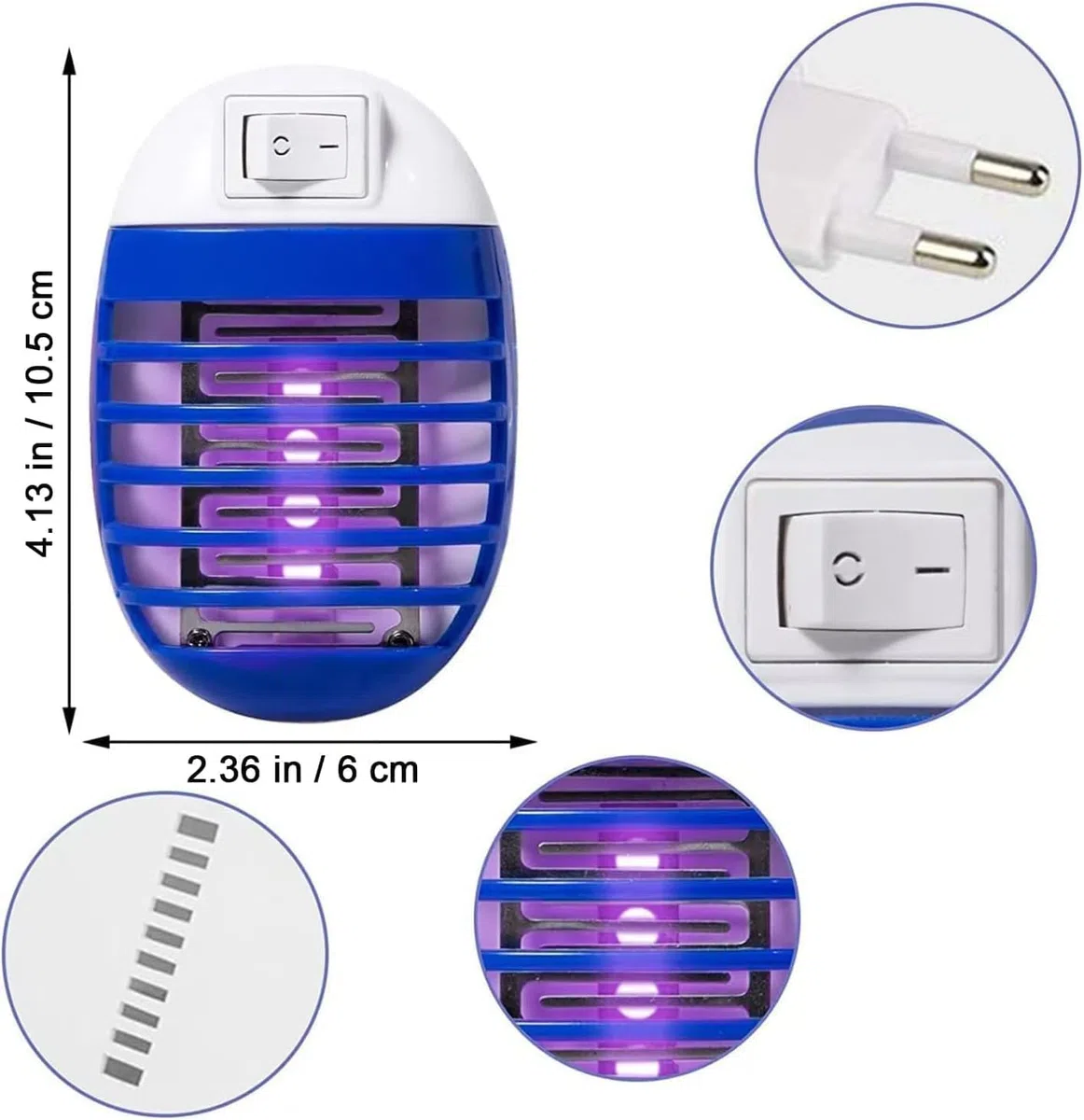 4 Pezzi Elettrica Antizanzare,Elettrica Atossica e Sicura,UV Anti Trappola Zanzare,Presa per Casa Interno per Casa Interno Cucina Soggiorno