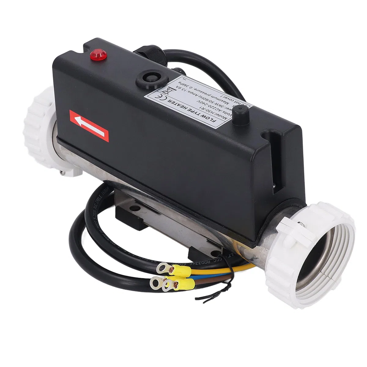 Riscaldatore per Piscina da 3000 W, Termostato Elettrico per L'acqua con Controllo della Temperatura, Riscaldamento Autonomo per Vasca Idromassaggio, Piscina, Cablato, con