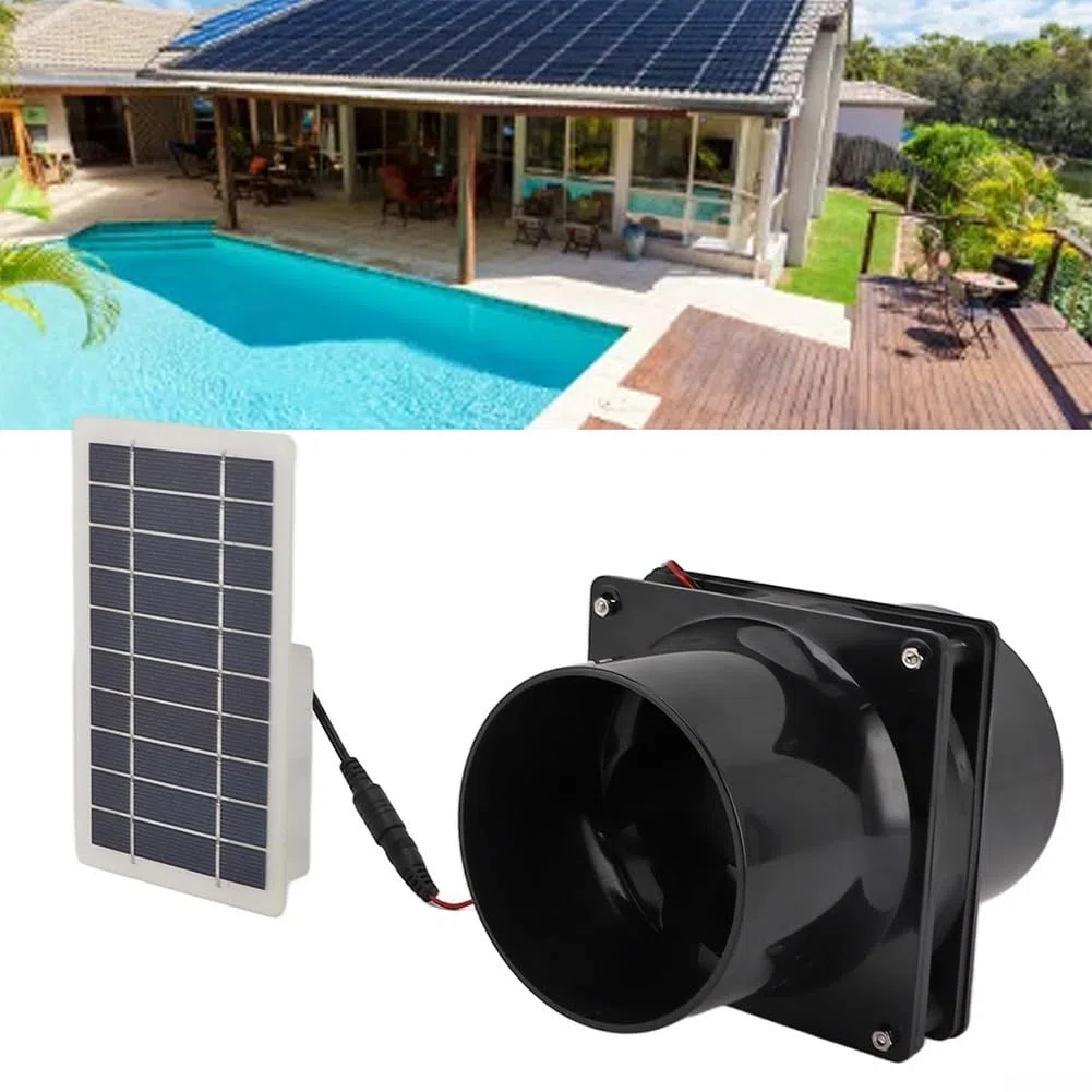 Ventilatore di scarico a energia solare, flusso d'aria potente ed efficiente per case, pollai, camper e serre