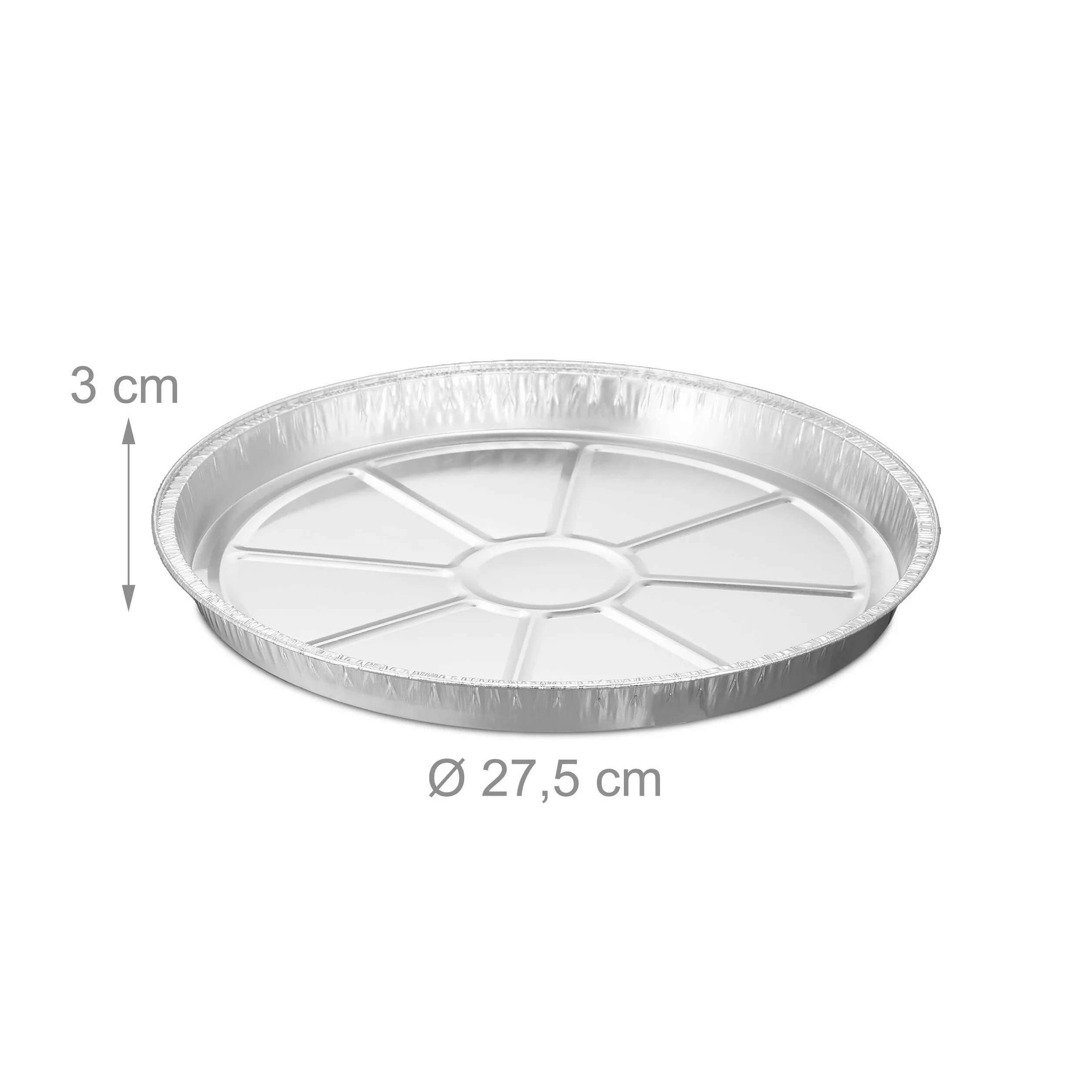 Relaxdays Vaschette in Alluminio per Barbecue, Set da 25, H x Ø: 3 x 27,5 cm, Contenitori Rotondi per Grill, Argento