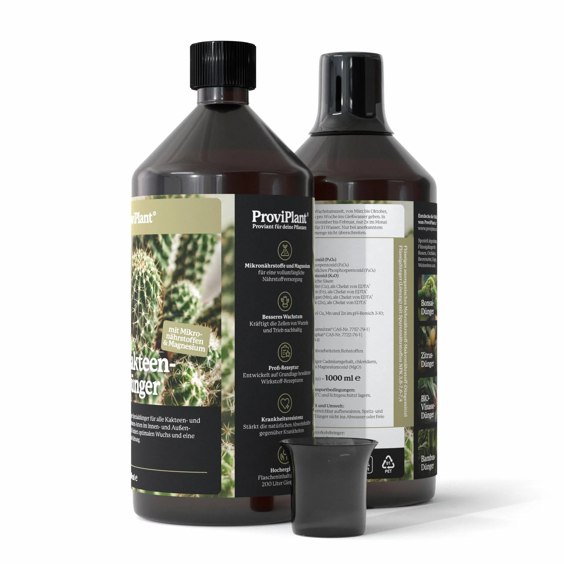 Fertilizzante per cactus – 1 litro di fertilizzante speciale per piante grasse e piante grasse per interni ed esterni, qualità professionale, ad alta efficienza – 200 litri di acqua – Made