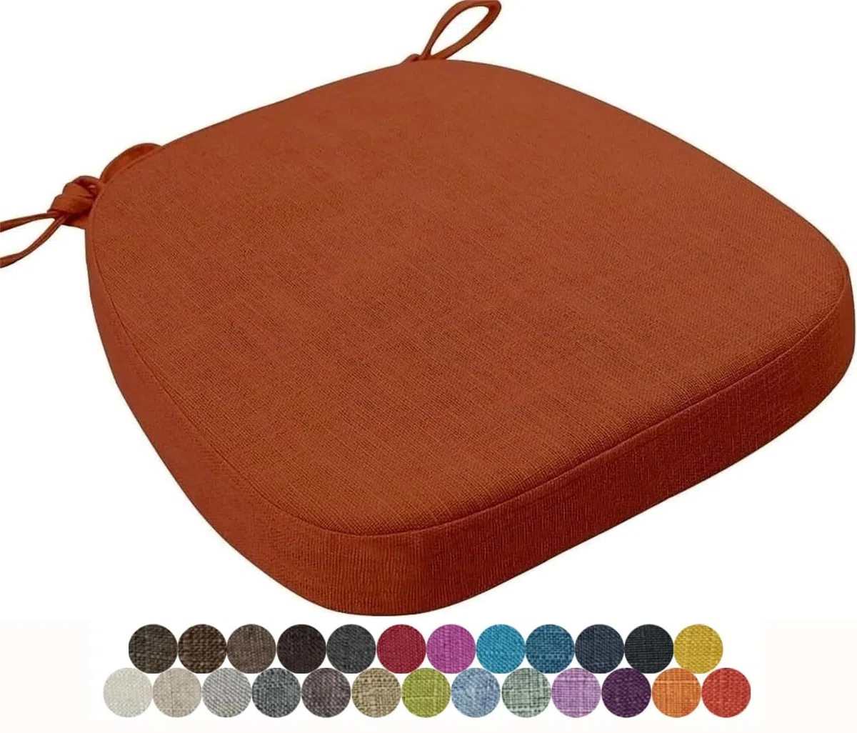 Cuscini in schiuma spessa per sala da pranzo, 43 x 42 x 8 cm, sfoderabile, lacci di sicurezza, per interni ed esterni, perfetti per la casa e il patio, comfort