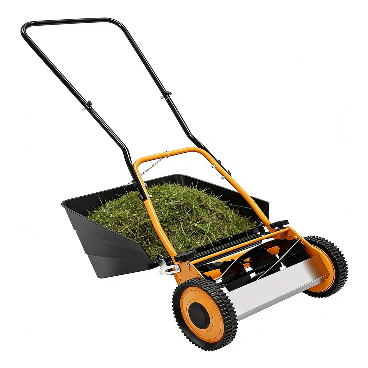 Rasaerba Manuale a Spinta da 40 cm, rasaerba Manuale, tagliaerba a Ruote 2 in 1 con Sacco di Raccolta e Altezza di Taglio Regolabile, Ideale per Piccoli Giardini