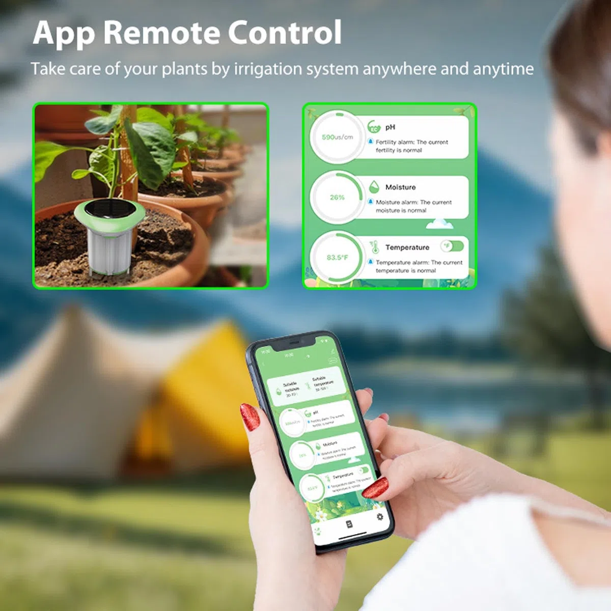 Tnfeeon Termometro del Suolo e Igrometro per Zigbee 3.0 Wireless IP66 Supporto a Prova d'Acqua per Tuya Smart Termometro Igrometro Gardening Gardening Piante da Esterno