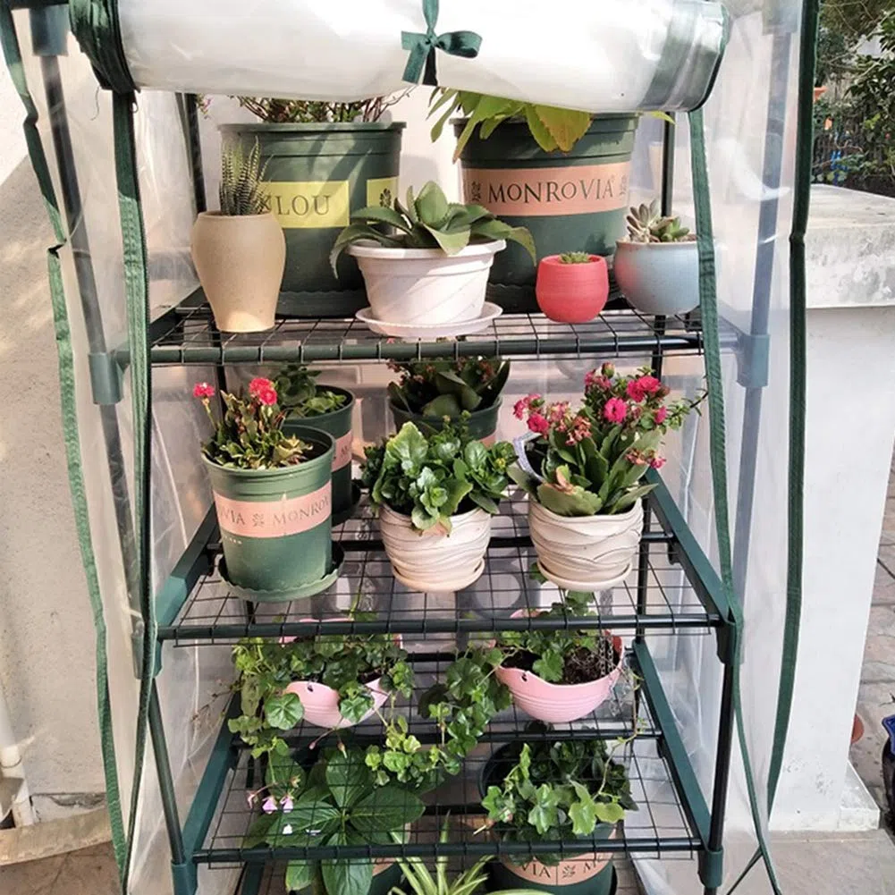 Copertura di ricambio per serra, in PVC trasparente impermeabile, per serra a 4 livelli, tenda per serra per piante e fiori da giardino e da esterni, 69 x 49 x 160 cm (solo copertura)