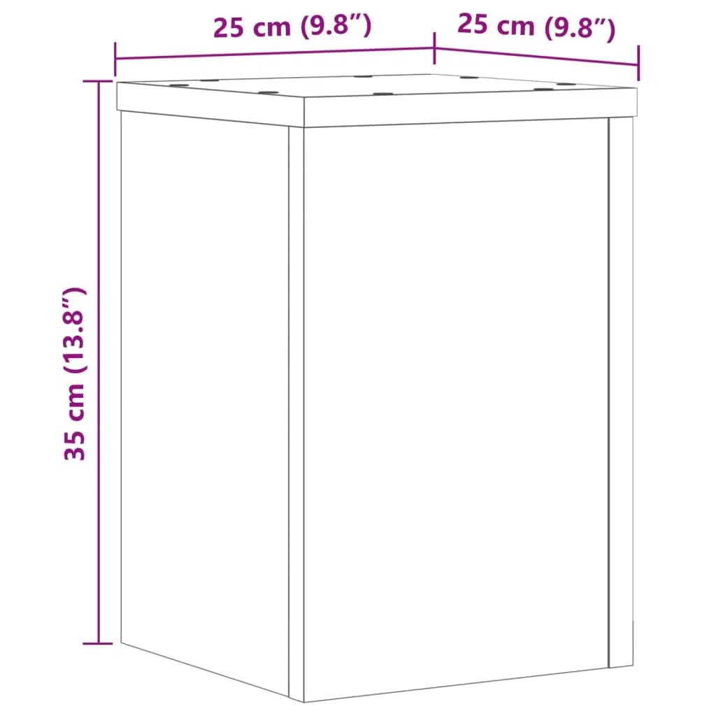 vidaXL Supporti per Piante 2 pz Bianchi 25x25x35 cm Legno Multistrato, Supporto per Fiori, Porta Fiori, Supporto per Piante da Interno, Porta Piante