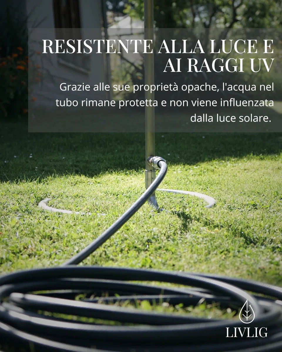 LIVLIG Tubo per Acqua 10 m 1/2 Pollice con raccordi, Tubo per Acqua Dolce per Campeggio, Cucina all'aperto o riempimento della Piscina, Tubo per Uso nel Settore dell'Acqua Potabile, Antracite