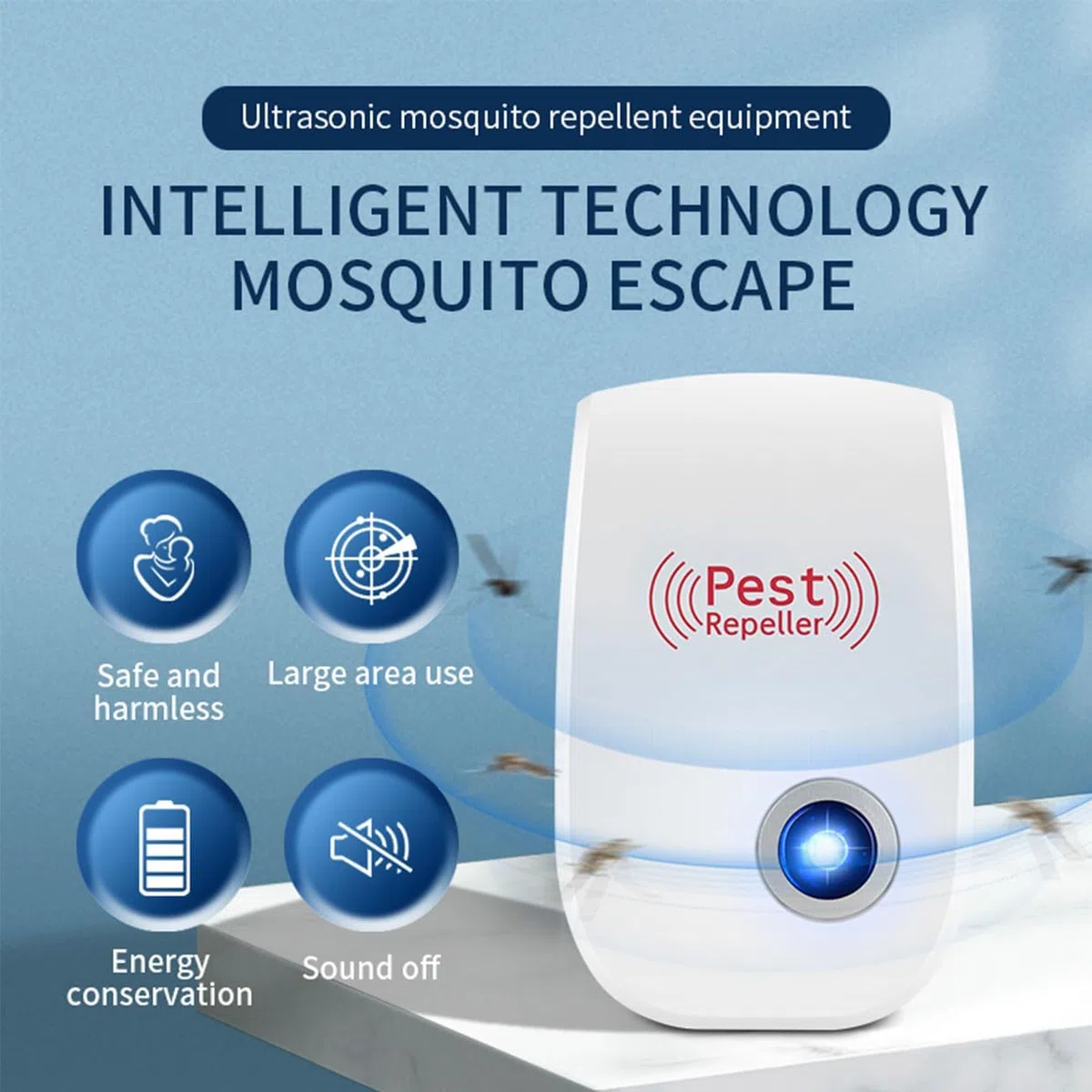 Repellente Ultrasuoni Professionale per Topi, Ratti, Zanzare, Scarafaggi, Cimici, Formiche e Altri Roditori, Dissuasore da Interno – 4 Pezzi