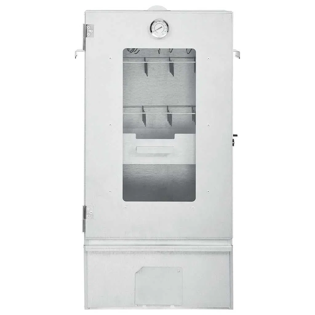 Generico Forno Affumicatore BBQ con Tavolino in Acciaio Zincato,Argento,18.56kg,3187616