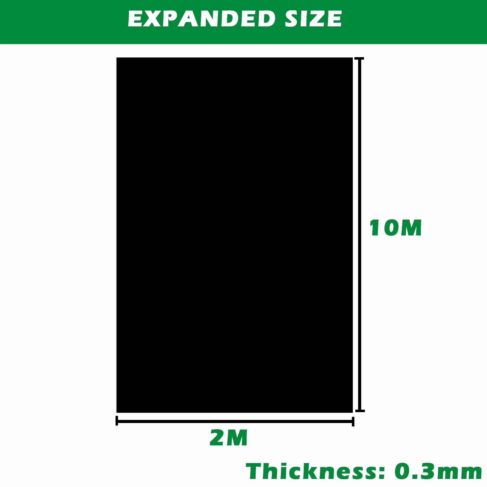 PALUDO 2 x 10M Telo di Ricambio in Polietilene Nero per Serre, Foglio di Ricambio in PVC per Serra Extra Spesso, Copertura Serra per Protezione delle Piante da Giardino (125Mu / 500G)