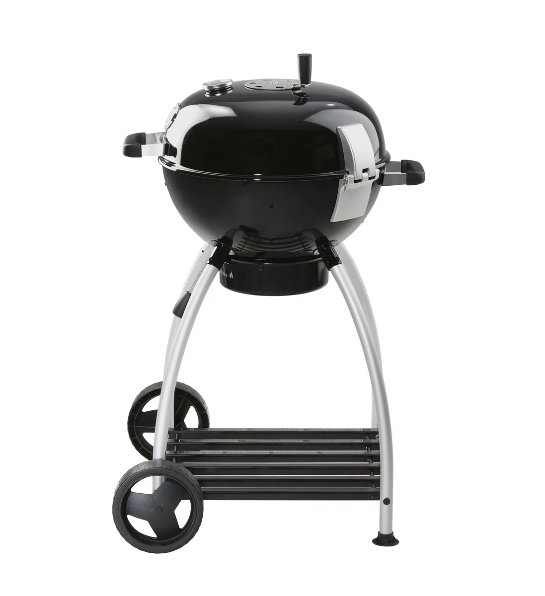 RÖSLE parrilla de carbón No.1 Sport F50, parrilla de carbón con suministro de aire ajustable, bisagra de tapa, termómetro de tapa, repisa estable, de asado y zona de asado extra grandes