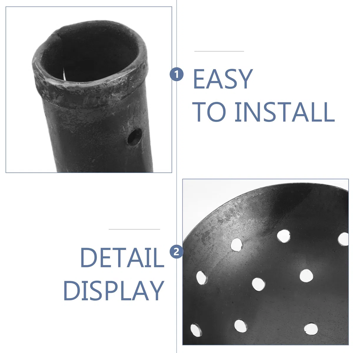 Didiseaon Pala per Letame in Metallo con Fori da 1cm, Strumento Ergonomico la Rimozione Efficiente di Fango e Detriti, per Lavori Agricoli All'aperto