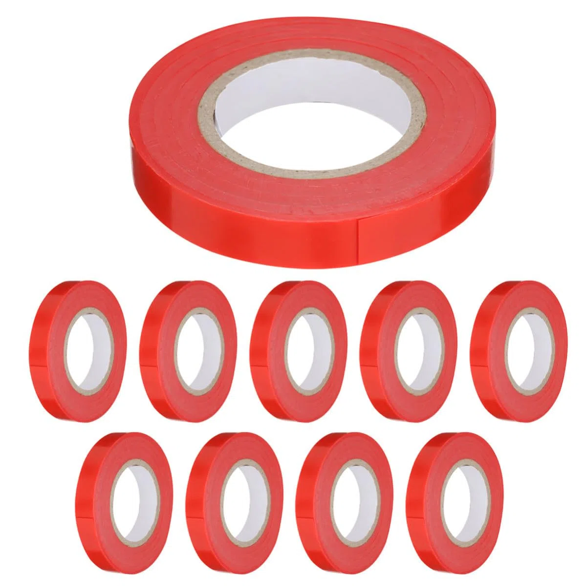 CHILDWEET Nastro Adesivo per Legare Piante 10 Pezzi in PVC Rosso per Pomodori e Peperoni, Riutilizzabile Senza Nodi, per Giardino e Piante da Interno